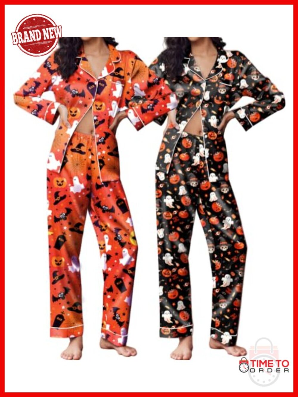 2 Pack Silk Pajamas for Women Button Up Pj Sets Lounge Sets Long Sleeve